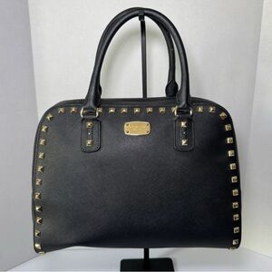 Michael Kors Black Satchel with Gold Accents